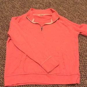 Coral pink quarter zip